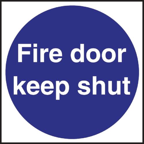 Vogue Fire Door Keep Shut - 100x100mm (Self-Adhesive)