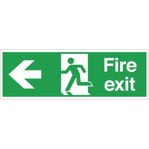 Vogue Fire Exit Arrow Left Exit Sign - 150x450mm (Self-Adhesive)