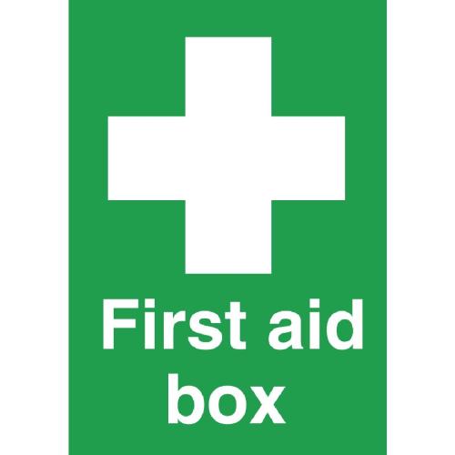 Vogue First Aid Box Sign - 250x100mm 9 3/4x4" (Self-Adhesive)