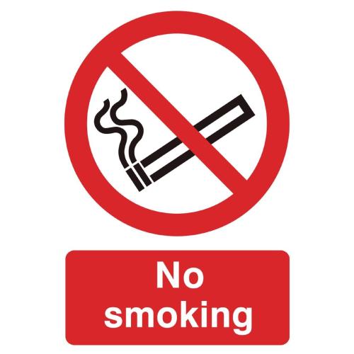 Vogue No Smoking Sign with Symbol - 200x150mm 8x6"