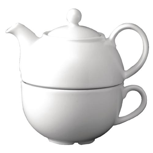 White One Cup Teapot - 13oz (Box 4) (Drect)