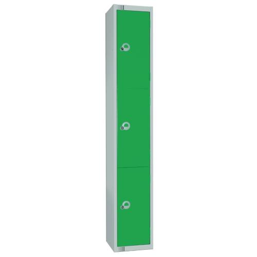 300mm Deep Locker 3 Door Combi Lock) Green - 1800x300x300mm (Direct)