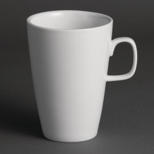 Olympia Whiteware Large Latte Mug White - 400ml 13 1/2fl oz (Box 12)