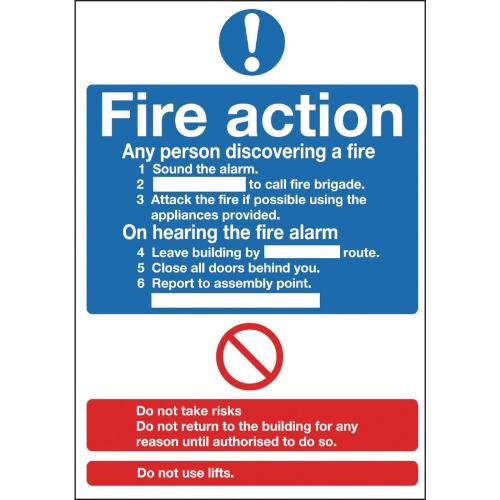 Vogue Fire Action - 300x200mm (Self-Adhesive)