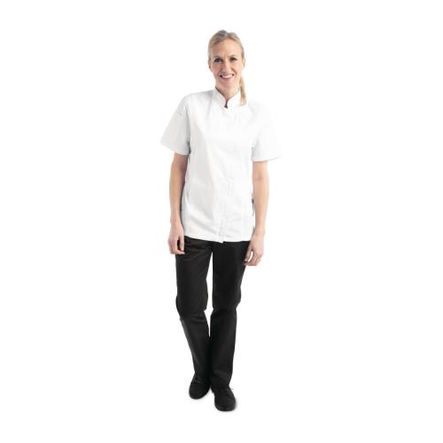 Chef Works Womens Light Weight S/S Zip Coat White - Size L (Direct)