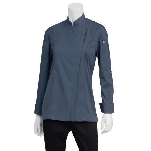 Chef Works Womens Hartford Lightweight L/S Zip Coat Blue - Size L (Direct)