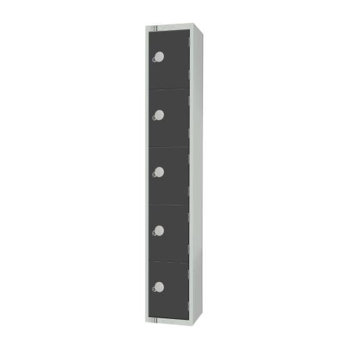 Elite Five Door Camlock Locker Graphite Grey