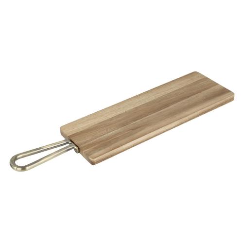 Olympia Rectangular Paddle Board Acacia Wood w/Metal Handle575x150x20mm FSC 100%