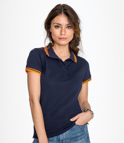 SOL'S Ladies Pasadena Tipped Cotton Piqué Polo Shirt