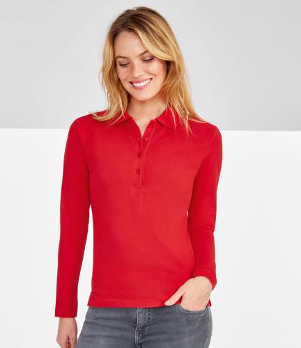 SOL'S Ladies Podium Long Sleeve Cotton Piqué Polo Shirt