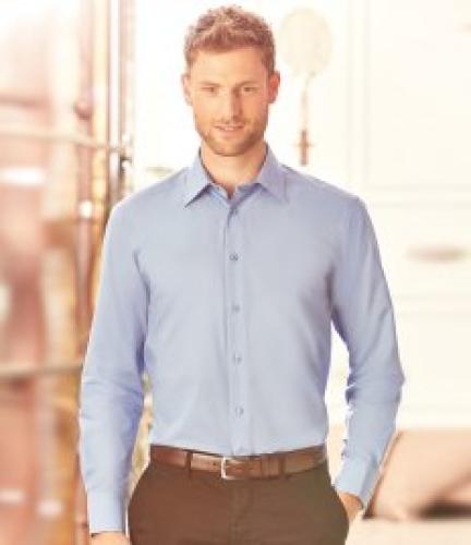 Russell Collection Long Sleeve Tailored Poplin Shirt - CSR - XXL