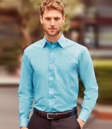 Russell Collection Long Sleeve Easy Care Poplin Shirt