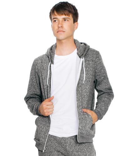 American Apparel Unisex Salt and Pepper Zip Hooded Sweatshirt