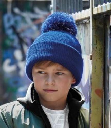 Beechfield Kids Reflective Bobble Beanie