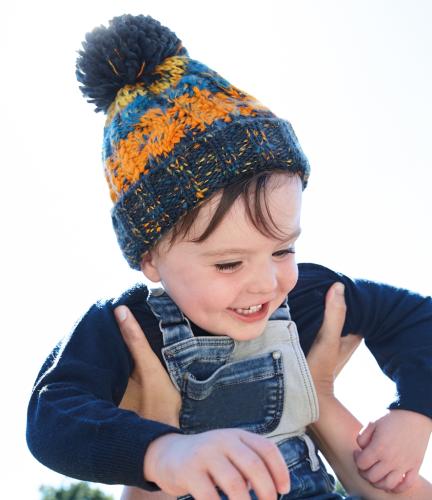 Beechfield Infant Corkscrew Pom Pom Beanie