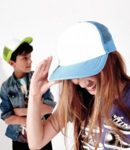 Beechfield Kids Vintage Snapback Trucker Cap - BK/BK - ONE
