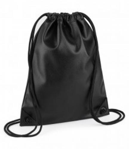 BagBase Faux Leather Gymsac - Black - BG250 BLK ONE