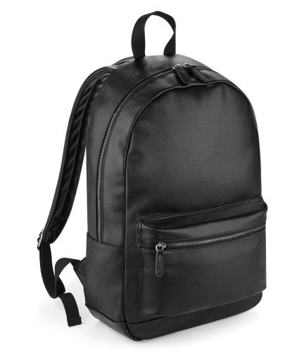 BagBase Faux Leather Backpack - BLK - ONE