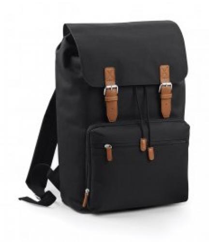 BagBase Vintage Laptop Backpack - Black/black - ONE