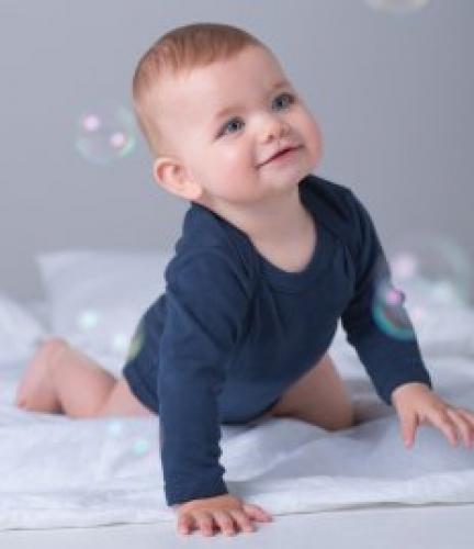 BabyBugz Baby Long Sleeve Bodysuit - BLK - 0-3