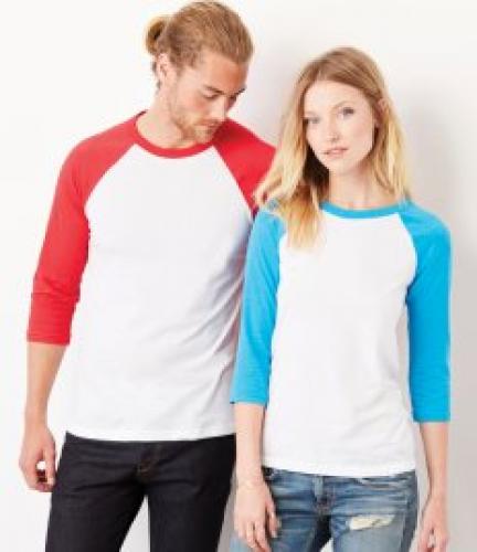 Canvas Unisex 3/4 Sleeve Baseball T-Shirt