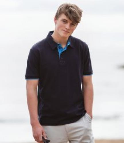 Front Row Contrast Cotton Piqué Polo Shirt