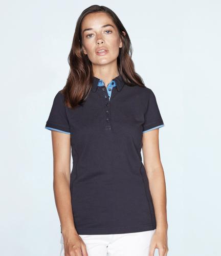 Front Row Ladies Contrast Cotton Piqué Polo Shirt