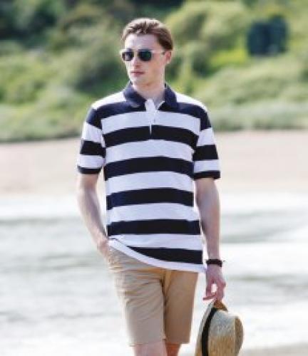 Front Row Striped Cotton Piqué Polo Shirt