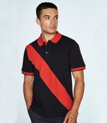 Front Row Diagonal Stripe Cotton Piqué Polo Shirt