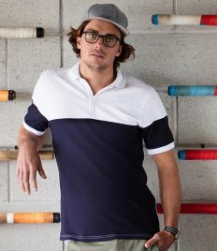 Front Row Contrast Stretch Piqué Polo Shirt
