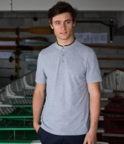 Front Row Stand Collar Stretch Polo Shirt