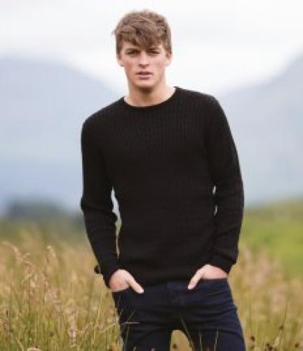Front Row Cable Knit Crew Neck Jumper