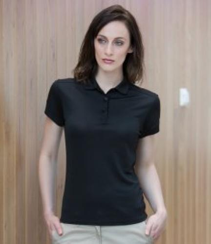 Henbury Lds Slim Fit Stretch Polo - Black - L