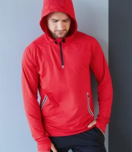 Proact Zip Neck Hooded Sweatshirt