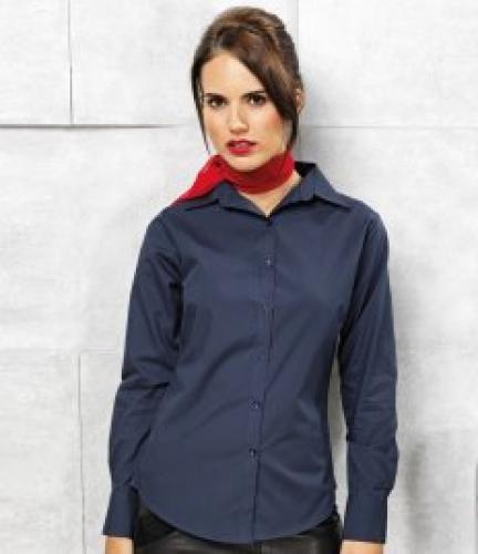 Premier Ladies Long Sleeve Poplin Blouse