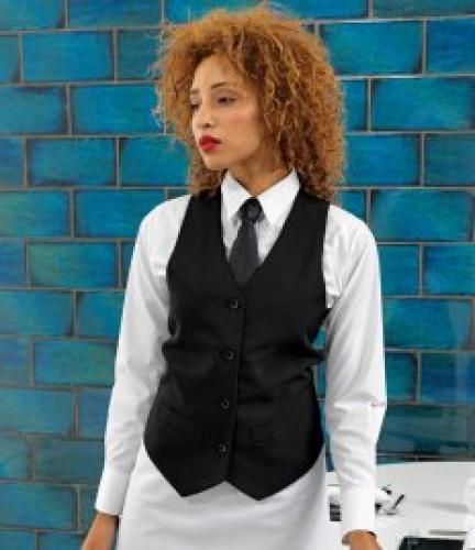 Premier Lds Lined Waistcoat - Black - L