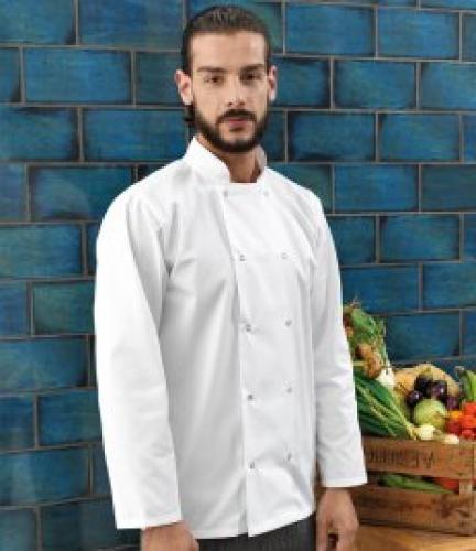 Premier Unisex Long Sleeve Stud Front Chef's Jacket