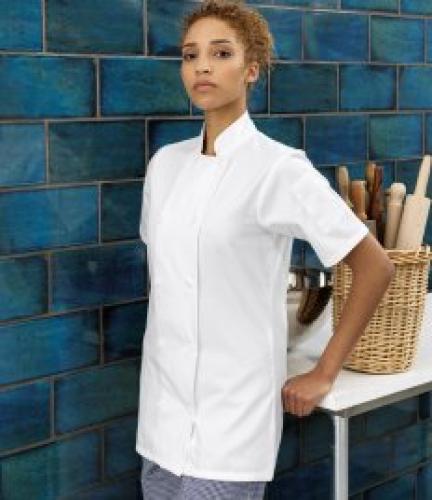Premier Ladies Short Sleeve Chef's Jacket