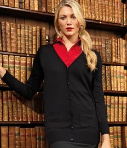 Premier Ladies Long Line V Neck Cardigan