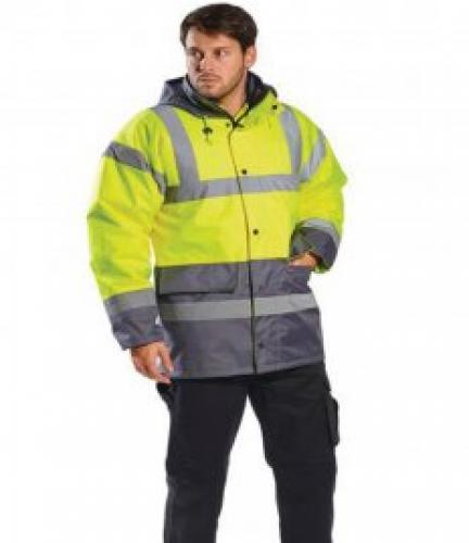 Portwest Hi-Vis Contrast Traffic Jkt - Orange/navy - 3XL