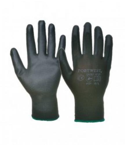 Portwest PU Palm Gloves - Black - L
