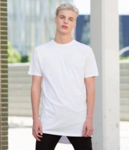 SF Men Long Line Dipped Hem T-Shirt