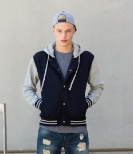 SF Unisex Detachable Hood Baseball Jacket