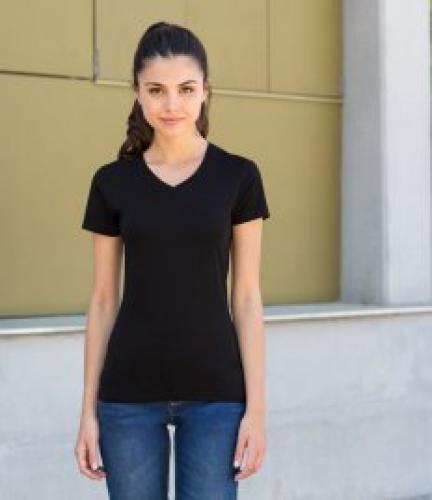 SF Ladies Feel Good V Neck Stretch T-Shirt