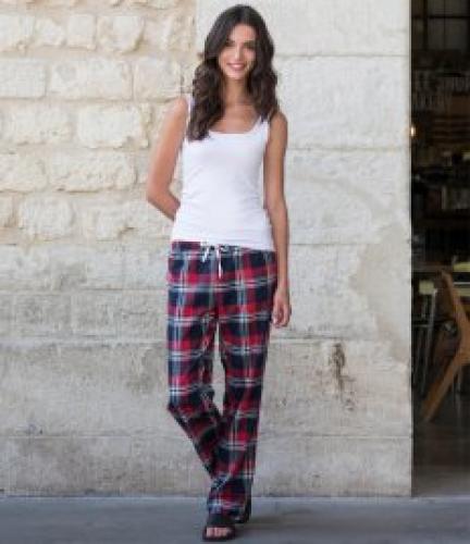 SF Ladies Tartan Lounge Pants - Navy/green - L