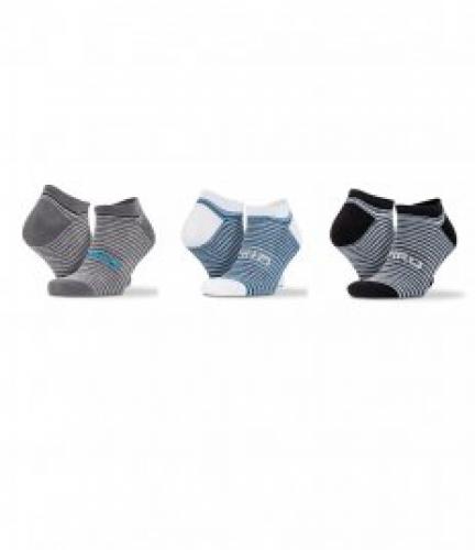 Spiro 3pk Mixed Stripe Sneaker Socks - Mixed - L/XL