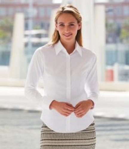 Fruit of the Loom Lady Fit Long Sleeve Oxford Shirt
