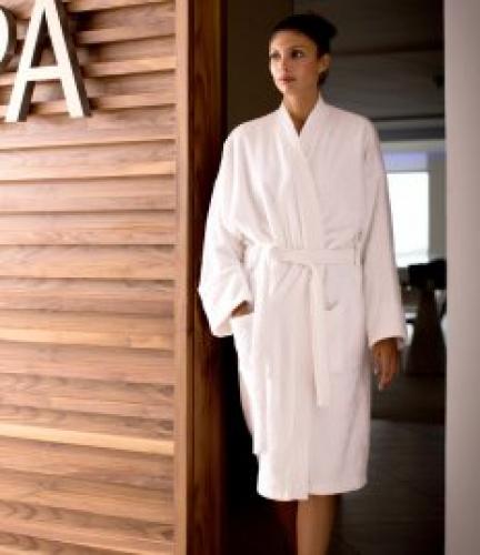 Towel City Luxury Kimono Robe - White - L/XL