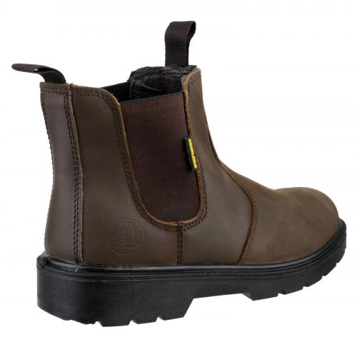 FS128 Hardwearing Pull On Safety Dealer Boot - Brown - Size 3
