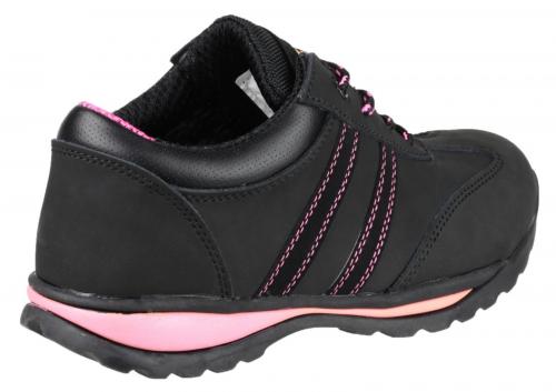 FS47 Heat Resistant Lace Up Safety Trainer - Black/Pink - Size 3